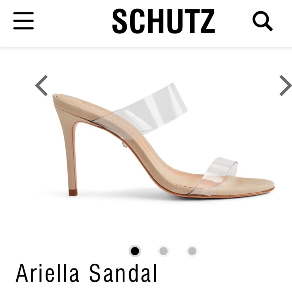 Shultz Arielle Heel Sandal Nude Vinyl Clear Straps SZ 11
